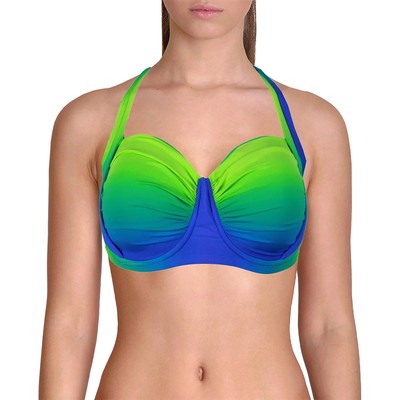 

Женский синий купальник бикини на косточках Bleu Rod Beattie  BHFO 1258, Blue/green