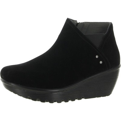 

Женские черные замшевые ботинки на танкетке Skechers 9 Medium (B,M) BHFO 0434, Черный, BHFO