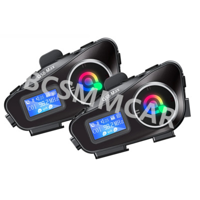 2PCS Motorcycle Intercom 2 Riders Bluetooth Helmet Headset Interphone TF Card
