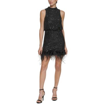 

Eliza J Женское короткое мини-платье с пайетками для коктейлей и вечеринок Petites BHFO 5726, Черный