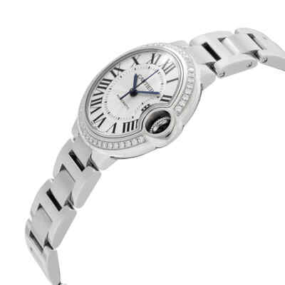 Pre-owned Cartier Ballon Bleu Automatic Diamond Silver Dial Ladies Watch W4bb0023