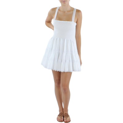 

Женское короткое летнее мини-платье Charo Ruiz Ibiza с белой кружевной отделкой  BHFO 0532, Белый