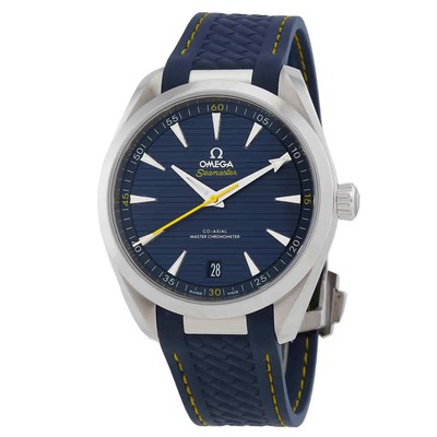 Pre-owned Omega Seamaster Automatic Chronometer Blue Dial Men's Watch 220.12.41.21.03.009