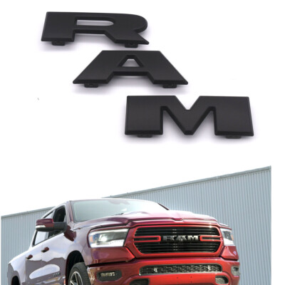 1x OEM RAM Grille Emblem Front Badge fits 2019 -2024 RAM 1500 Black