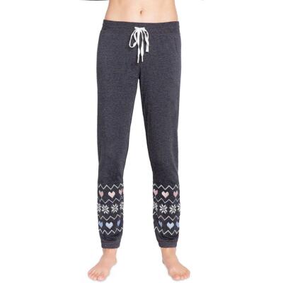 P.J. Salvage Womens Summit View Gray Fleece Sleep Pant Loungewear XS BHFO 9948