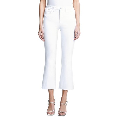 LAgence Womens Kendra White High Rise Cropped Denim Flared Jeans 31 BHFO 7978