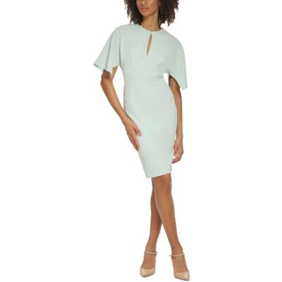 Женское зеленое рабочее короткое платье-футляр с замочной скважиной Calvin Klein 4 BHFO 2975