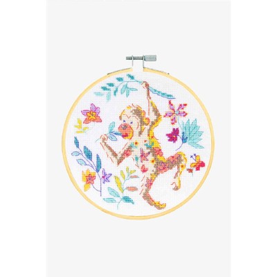 DMC counted cross stitch kit with hoop ''The Monkey'', Diam.15cm, DIY