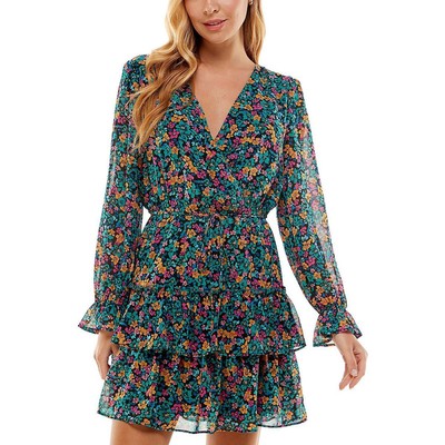 City Studios Womens Black Tiered Mini Shift Dress Juniors XXS BHFO 7420