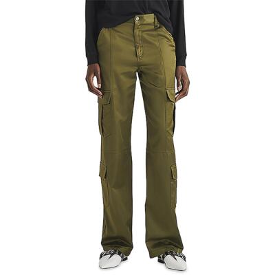 Pre-owned Rag & Bone Womens Cailyn Satin Mid-rise Straight Leg Cargo Pants Bhfo 9066 In Green