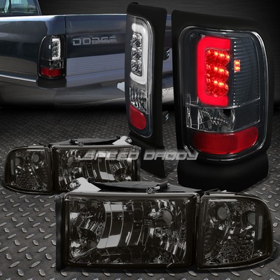 ФАРА С ДЫМЧАТЫМ КОРПУСОМ + СИГНАЛЬНАЯ ЛАМПА + ТОНИРОВАННЫЙ 3D СВЕТОДИОДНЫЙ ЗАДНИЙ ФОНАРЬ ДЛЯ 94-02 DODGE RAM