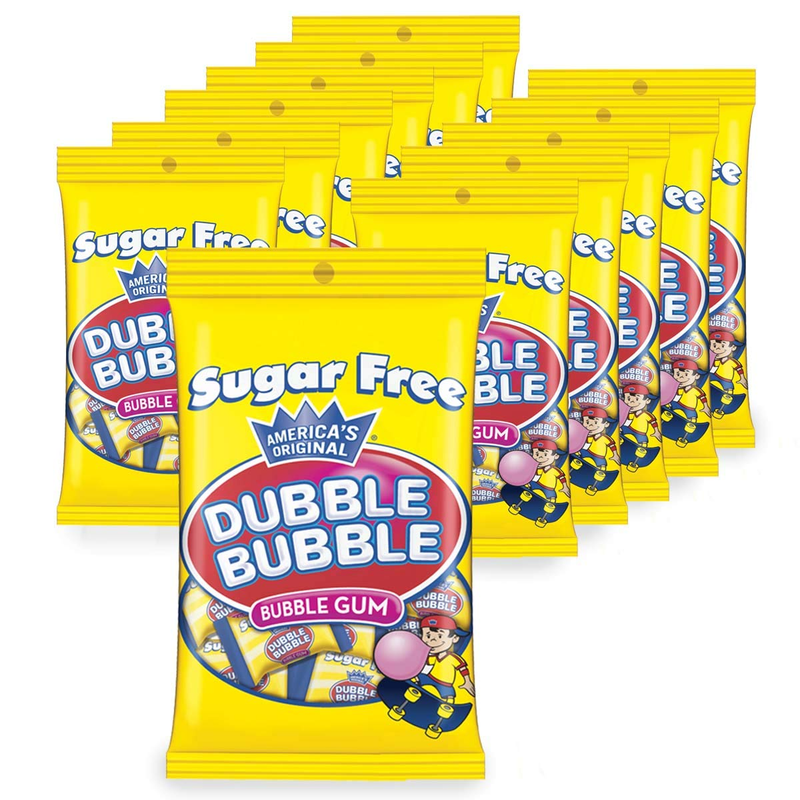Sugar Free Dubble Bubble Gum, 3.5Oz Bag (Pack of 12)