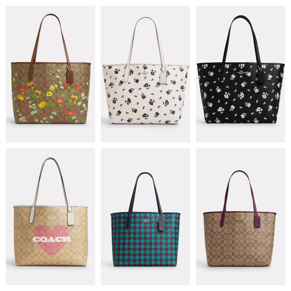 ユニセックス完売必須★COACH City Tote With Houndstooth Print Coach City Tote With Houndstooth Print – CaneeeUstoMy