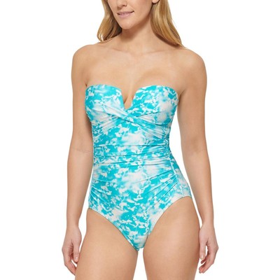 Женский пляжный купальник Calvin Klein с принтом и V-образным вырезом, цельный купальник BHFO 4110