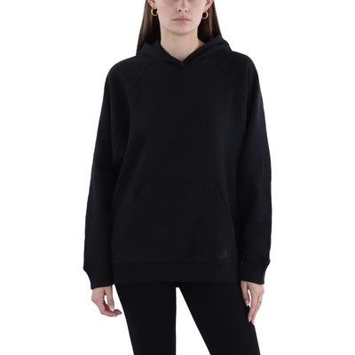 Женский черный флисовый пуловер Adidas, толстовка с капюшоном, S BHFO 1597