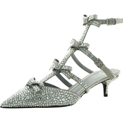 

Женские кожаные туфли на каблуке со стразами Valentino Garavani BHFO 8268, Med gray, WW2S0CI3