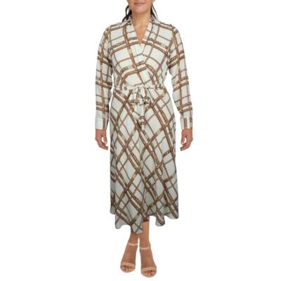 

Женское платье-рубашка миди цвета слоновой кости с принтом Lauren Ralph Lauren  BHFO 4866, Cream multi