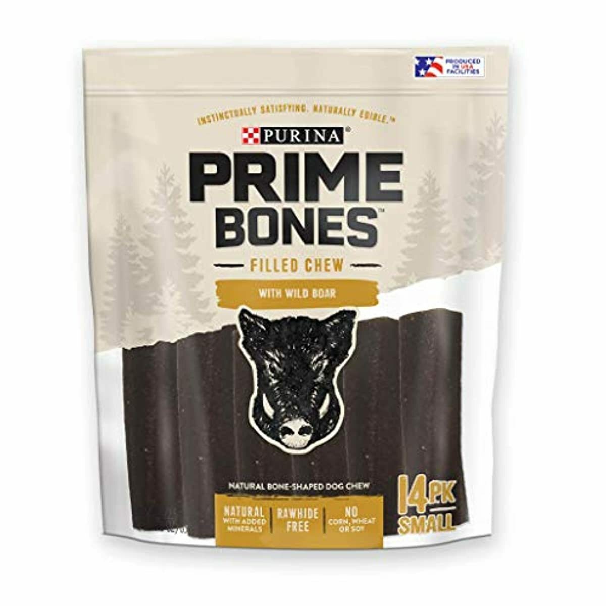 Purina Prime Bones Natural Dog Treats Rawhide Wild Boar Filled 14pc, 22.5 oz eBay