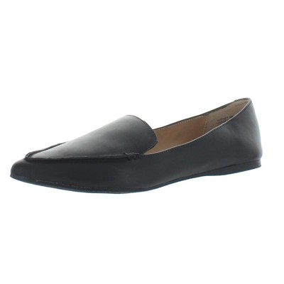 Steve Madden Womens Feather Black Flat Loafers Shoes 9.5 Wide (C,D,W) BHFO 3924