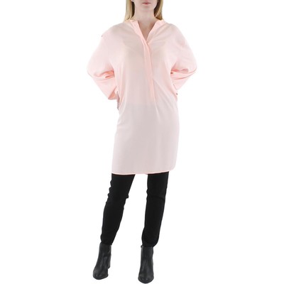 Женская розовая длинная блузка-туника с V-образным вырезом Anne Klein Top Shirt Plus 0X BHFO 6126