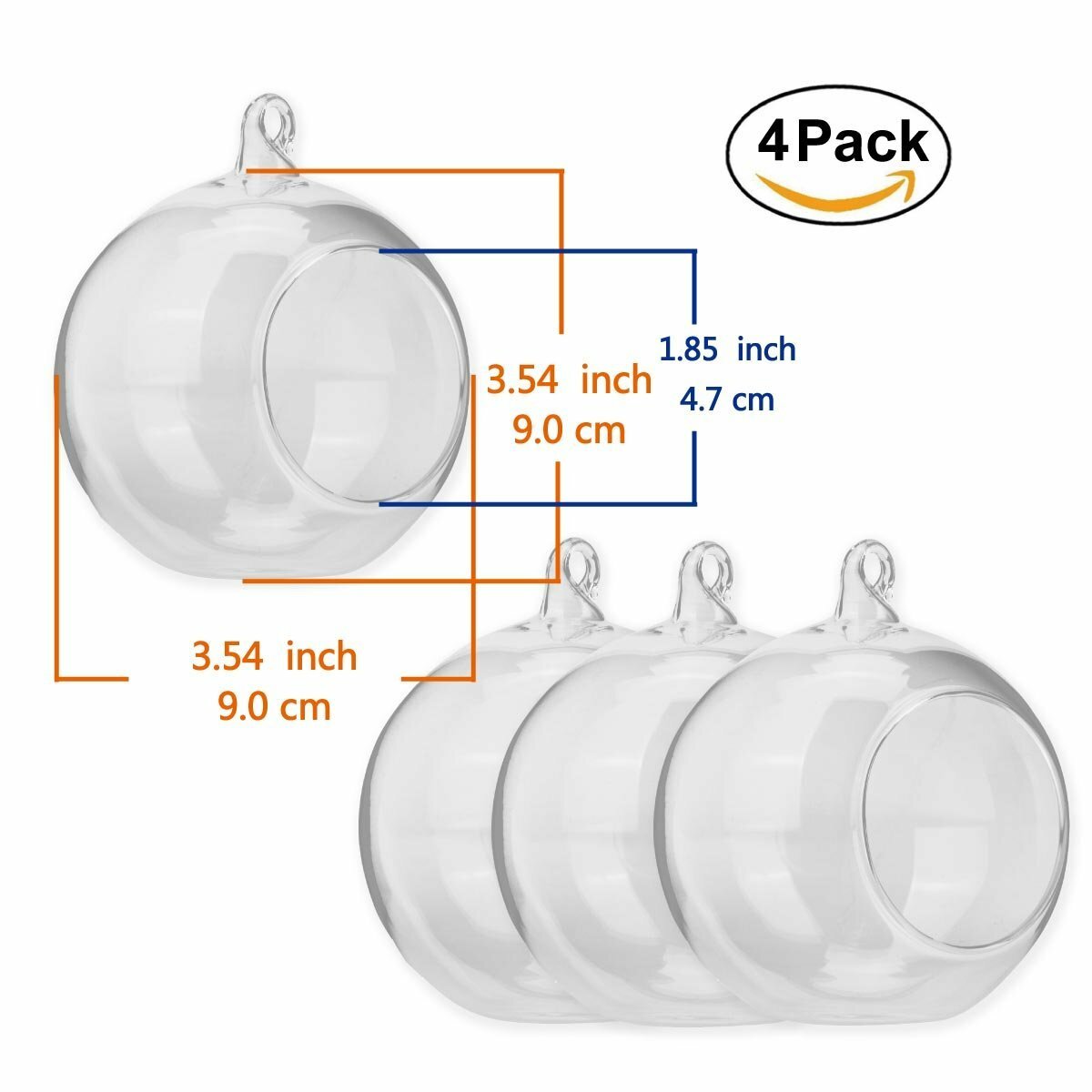 SWISSELITE Glass Hanging Air Orbs Terrariums, Glass Plant Terrariums Globe Set o