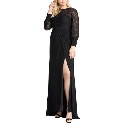 Женское вечернее платье Mac Duggal, украшенное черным кружевом, плюс 22 Вт BHFO 5377