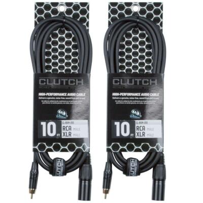 Professional 10ft RCA Male to XLR Male Audio Speaker Interconnect Cables 2 Pack
