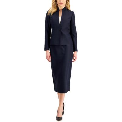 Le Suit Женская темно-синяя юбка-карандаш с металлическим узором Petites 6P BHFO 5791