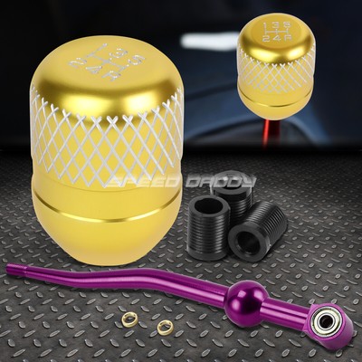 КОРОТКИЙ ПЕРЕКЛЮЧАТЕЛЬ ПЕРЕДАЧ ИЗ ФИОЛЕТОВОГО АЛЮМИНИЯ С ДВОЙНЫМ ИЗГИБОМ + ЗОЛОТАЯ 5-СТУПЕНЧАТАЯ РУЧКА С СЕТКОЙ ДЛЯ EK/ EJ/ EG/ DC