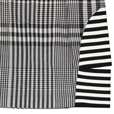 Pre-owned Burberry Ladies Black Stripe And Check Technical Mini Skirt, Brand Size 8 (us