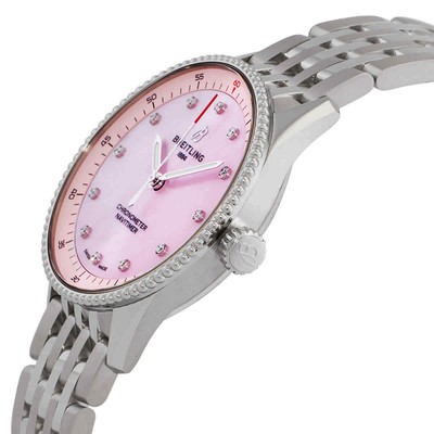 Pre-owned Breitling Navitimer Quartz Chronometer Diamond Ladies Watch A77320d91k1a1