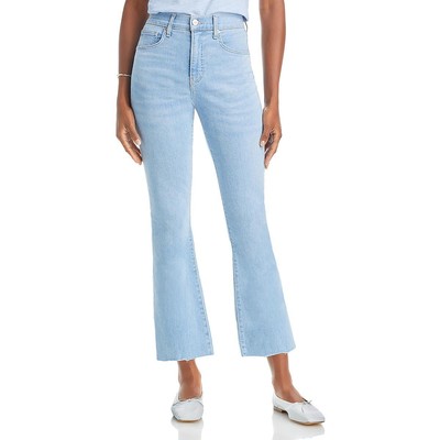 Veronica Beard Womens Blue Raw Hem Flare Leg Denim Cropped Jeans 24 BHFO 5511