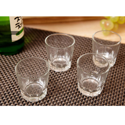 Koreanische Soju-Schnapsgläser 4er-Set – 50 Ml, Spülmaschinenfest, Transparent
