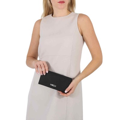 Pre-owned Longchamp Roseau Black Ladies 3.9 X 7.7 In Wallets L3146hpn001 L3146hpn001