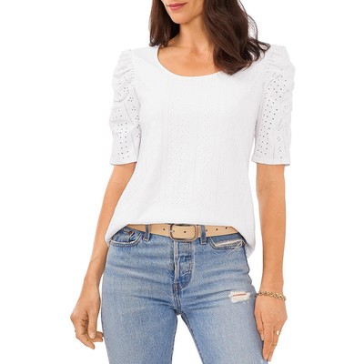 

Vince Camuto Женская белая рубашка с рюшами и рюшами, блузка, топ  BHFO 6621, Ultra white