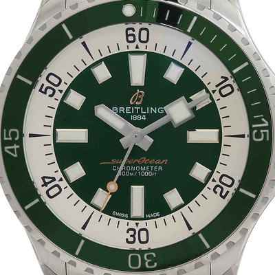 Pre-owned Breitling Superocean Automatic Chronometer Green Dial Men's Watch A17376a31l1a1