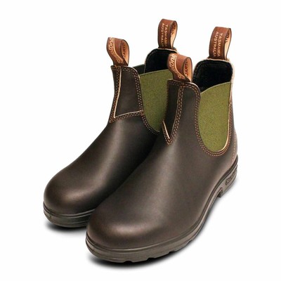BLUNDSTONE BOOTS LADIES BLUNDSTONE 519 CHELSEA BOOTS IN BROWN & OLIVE