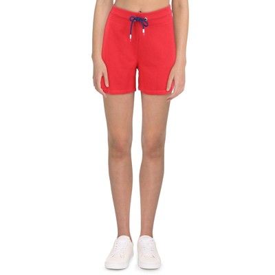 Спортивные женские красные французские махровые шорты с вышивкой Tommy Hilfiger L BHFO 5859