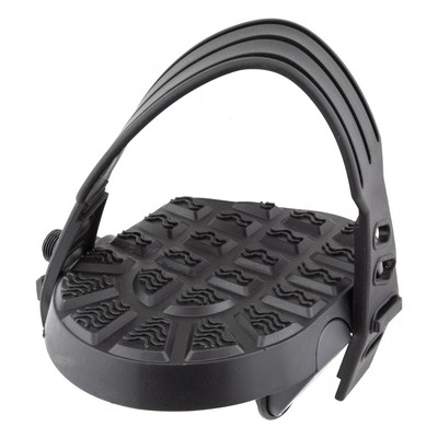 Sunlite Flat Form I Exerciser Platform Treaded Pedals 1/2'' With Toe Straps Black