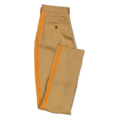 Pre-owned Burberry Satin Stripe Crepe Tailored Trousers In Driftwood, Brand Size 6 (us In Check Description