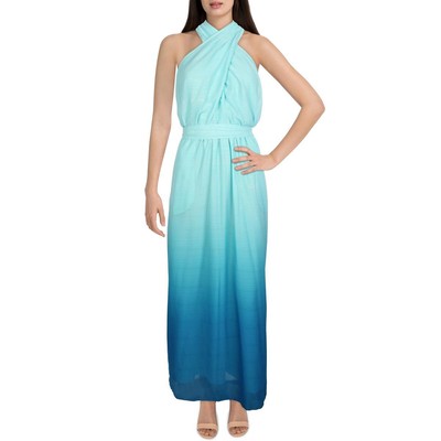 

Rachel Rachel Roy Женское синее шелковое вечернее платье макси  BHFO 8698, Синий