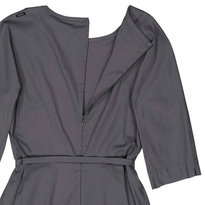 Pre-owned Max Mara Ladies Medium Grey Sonia Cotton-blend Midi Dress, Brand Size 40 (us