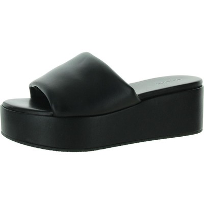 On 34th Womens Black Open Toe Flatform Sandals Shoes 9 Medium (B,M) BHFO 4491