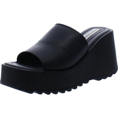 

Женские черные сандалии на танкетке Steve Madden Pepe30 8.5 Medium (B,M) BHFO 8280, Black leather