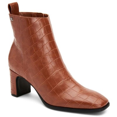 Женские ботильоны Calvin Klein Deni коричневого цвета на каблуке 8 Средний (B,M) BHFO 9423