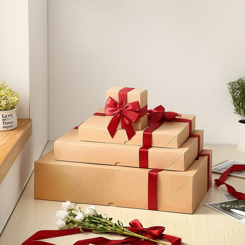13 Premium Kraft Gift Boxes with Lids of Assorted Sizes with 4 Inch Deep Robe Bo