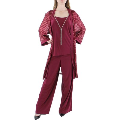 R&M Richards Женские красные брюки с блестками из 3 предметов плюс 16 Вт BHFO 4332