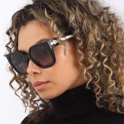Pre-owned Gucci Gg1300s-004-55 Black Sunglasses In Gray