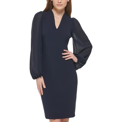 Женское темно-синее плиссированное платье выше колена для коктейлей и вечеринок от Vince Camuto 6 BHFO 1488