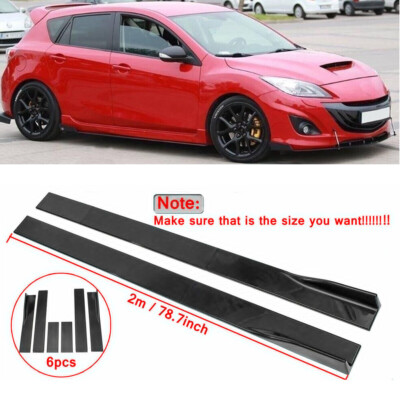 78.7'' Side Skirts Splitter Rocker Panel Lip Diffuser For Mazda 3 Speed Hatchback